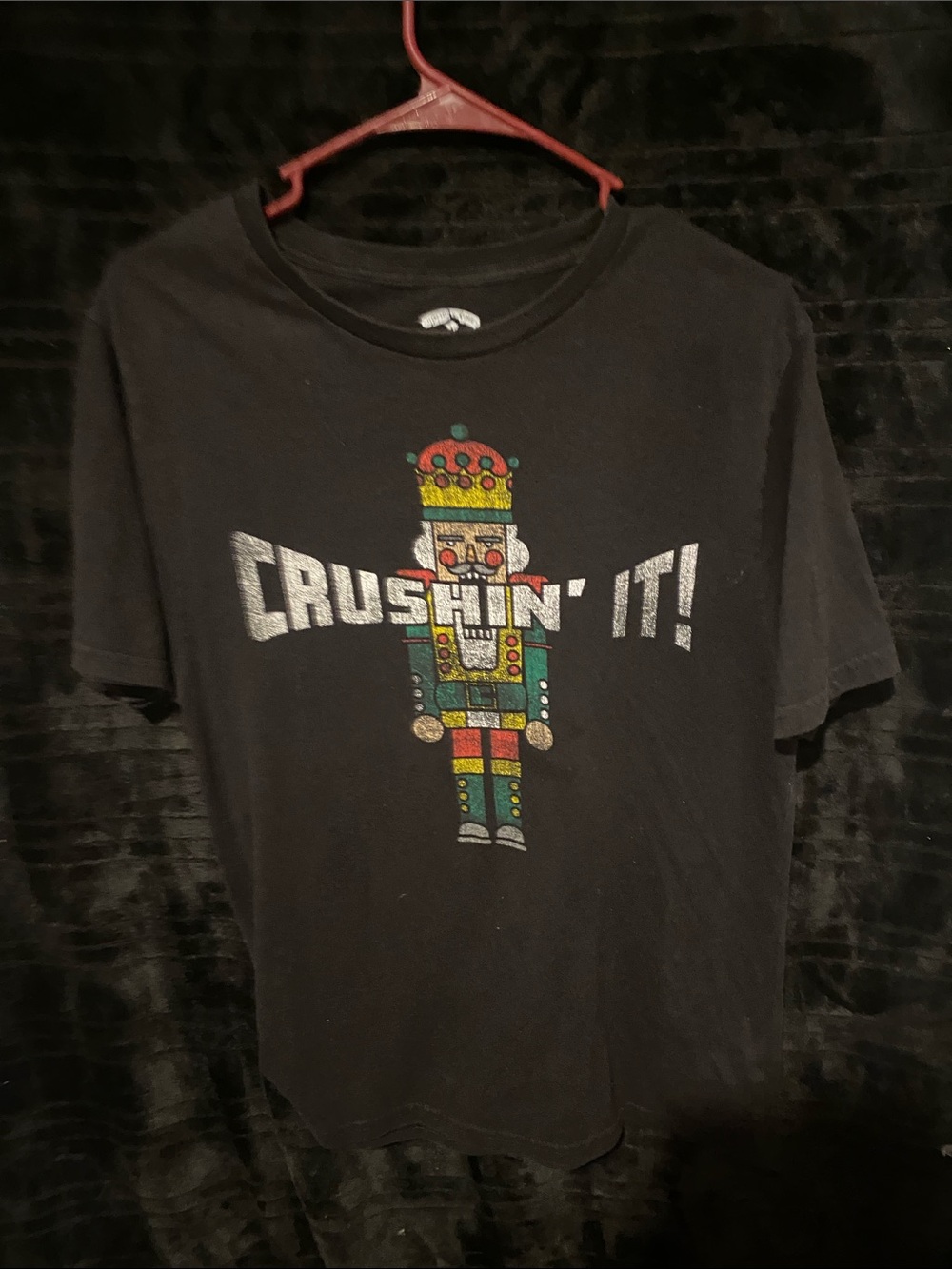 Holiday Time Black Kids' Nutcracker Graphic Tee with Multicolor Print